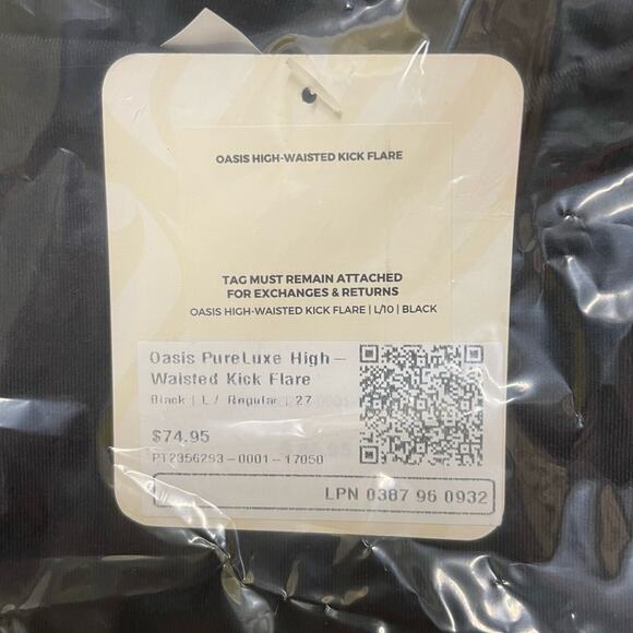 Fabletics NEW Oasis PureLuxe High Waisted Pocket Kick Flare Leggings Black Large - Picture 5 of 6